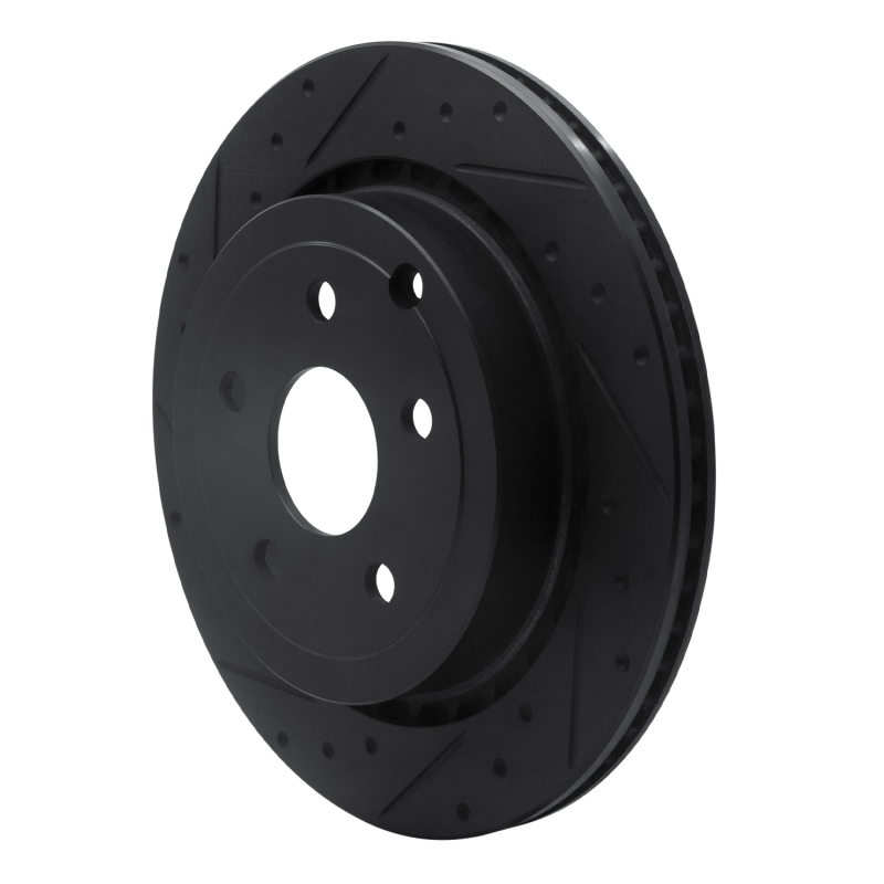 Chevrolet SS Brake Rotor (1) - Rear Left - R1 Concepts - Drilled & Slotted - Black - `08-`17